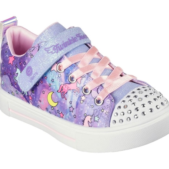 BRAND NEW girl youth skechers unicorn light up velcro shoes size 3Y (lights up) - Picture 1 of 8